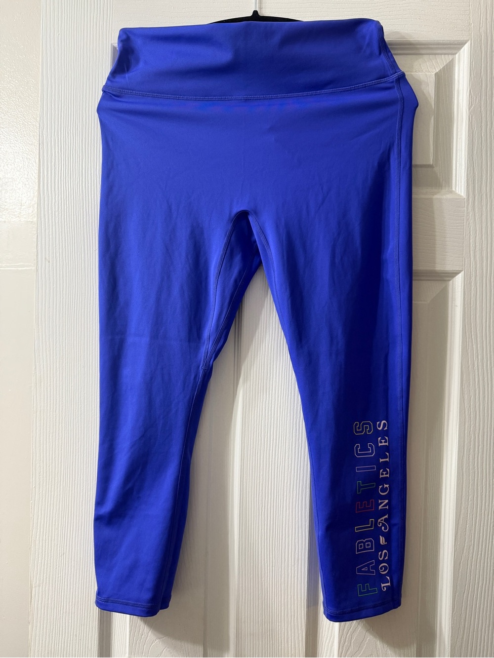 Fabletics Cobalt Blue High-Waist Leggings with Side Logo